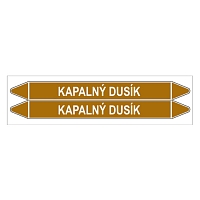 Značení potrubí, kapalný dusík,2 ks, 450 × 52 mm